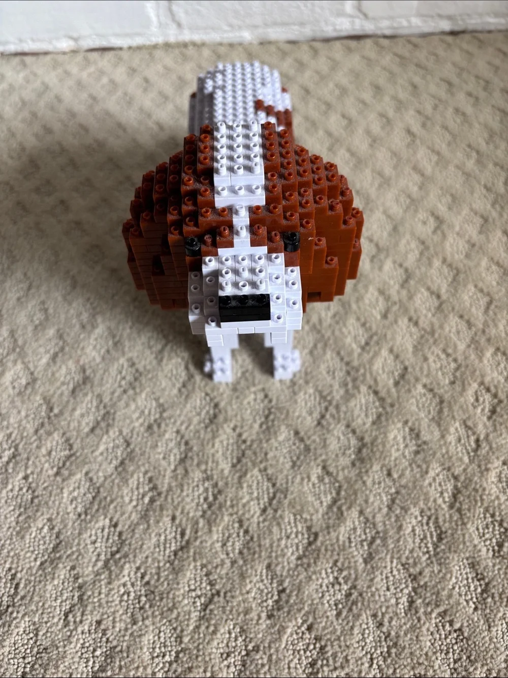 LEGO King Charles Spaniel White and Brown Dog Figurine Building Blocks Blenheim